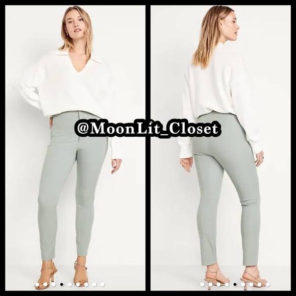 Old Navy Extra High-Waisted Polished Pixie Skinny Ankle Jeans 18 Silver Sage - Picture 4 of 4